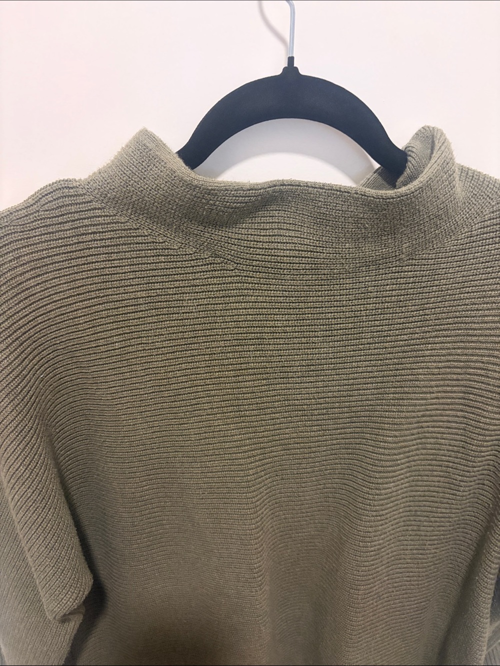 Lands' End Olive Ribbed Mock-Neck Sweater - Picture 3 of 10